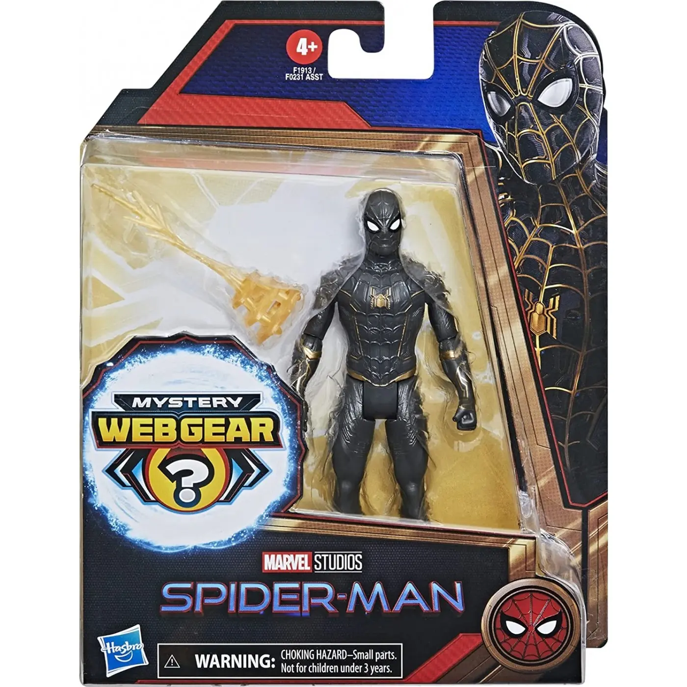 Spider-Man Pókember Black and Gold Suit Spider-Man Figurina de acțiune Mystery Web Gear 13cm poza produsului