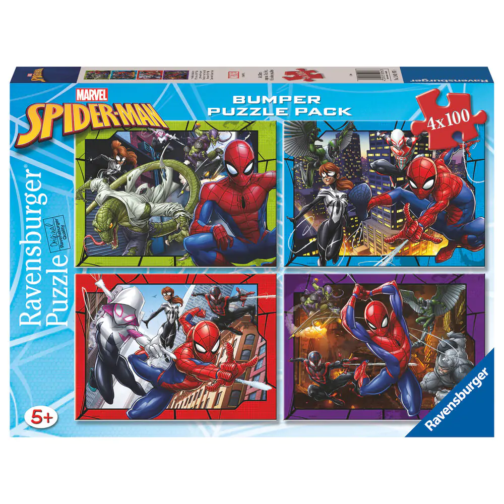 Marvel Spiderman puzzle 4x100 bucăți poza produsului