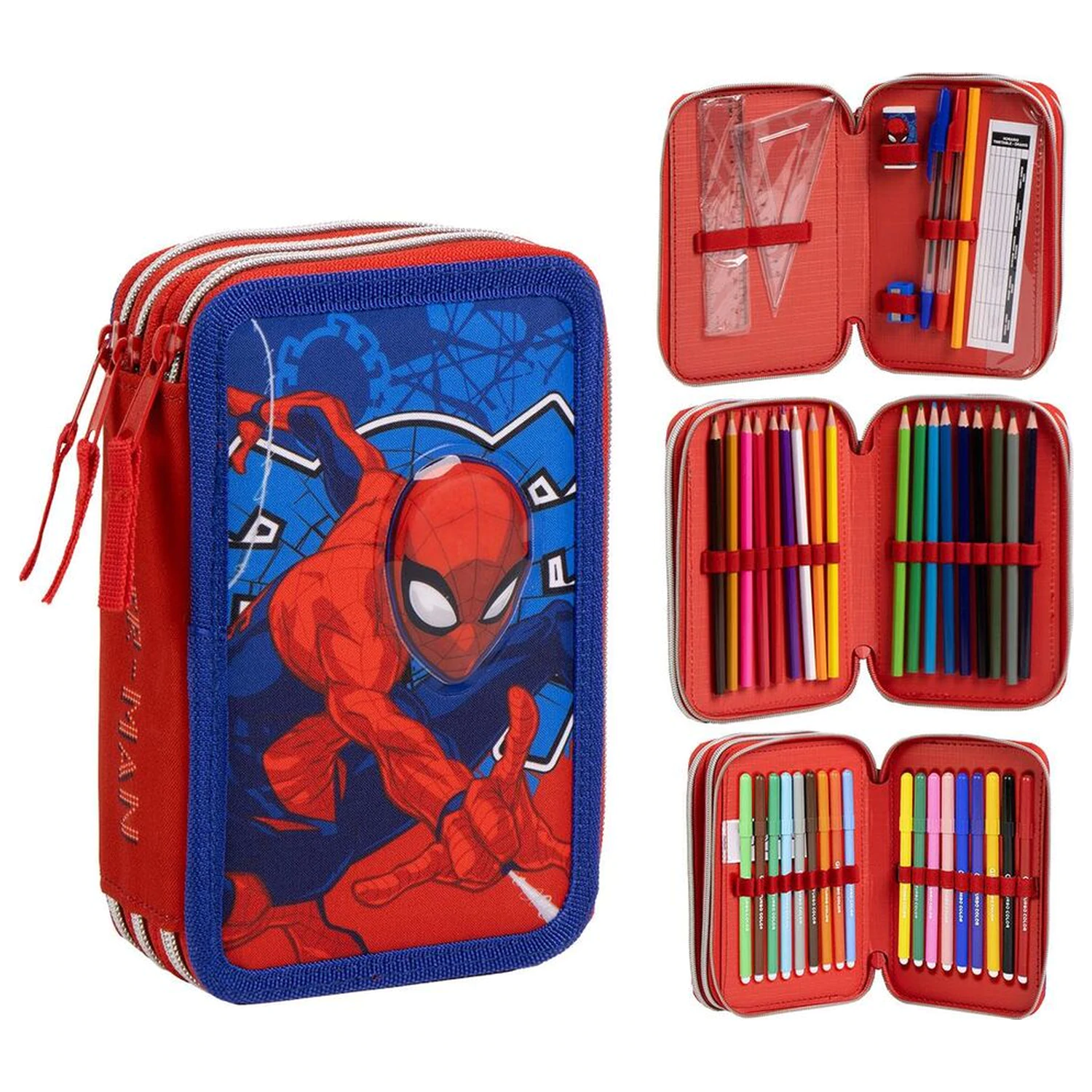 Marvel Spiderman etui triplu pentru creioane poza produsului