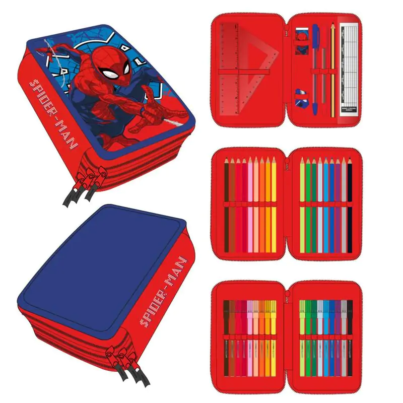 Marvel Spiderman etui triplu pentru creioane poza produsului