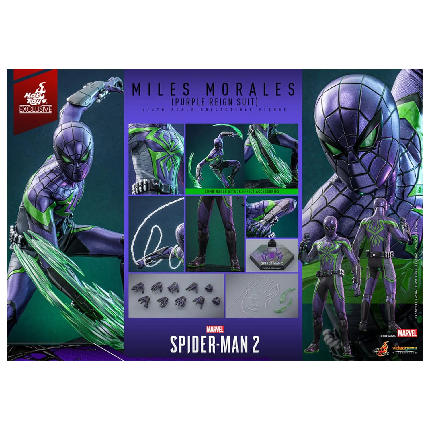 Spider-Man Video Game Masterpiece figurina de actiune 1/6 Miles Morales (Purple Reign Suit) Hot Toys Exclusive 30 cm poza produsului