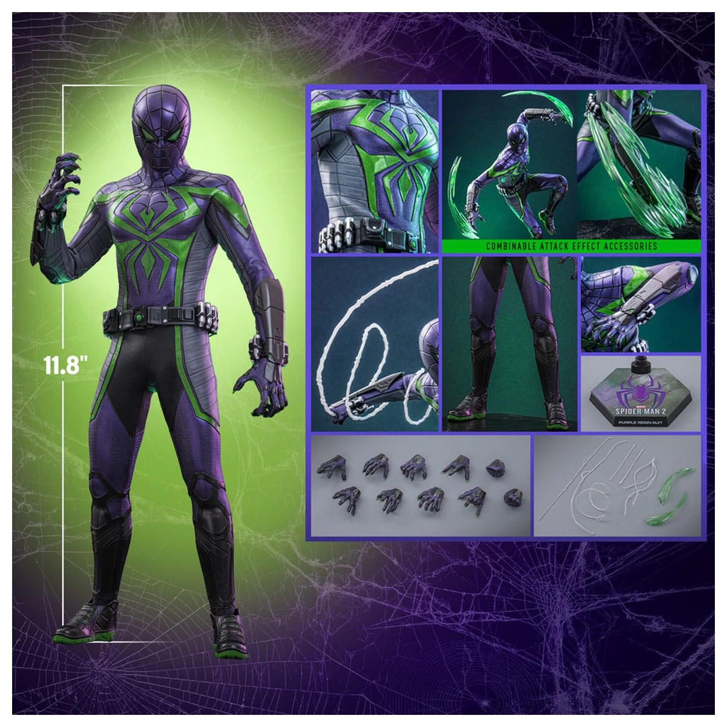 Spider-Man Video Game Masterpiece figurina de actiune 1/6 Miles Morales (Purple Reign Suit) Hot Toys Exclusive 30 cm poza produsului