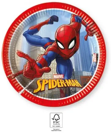 Spider-Man Crime Fighter, Spider-Man farfurii de hartie 8 bucati 20 cm FSC poza produsului