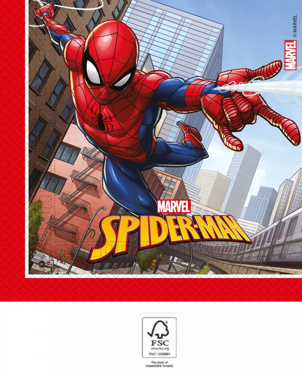 Spiderman Crime Fighter, servetele Spider-Man 20 bucati 33x33 cm FSC poza produsului