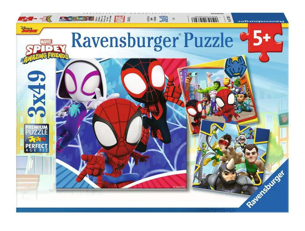 Spidey and His Amazing Friends Puzzle pentru copii (3 x 49 piese) poza produsului