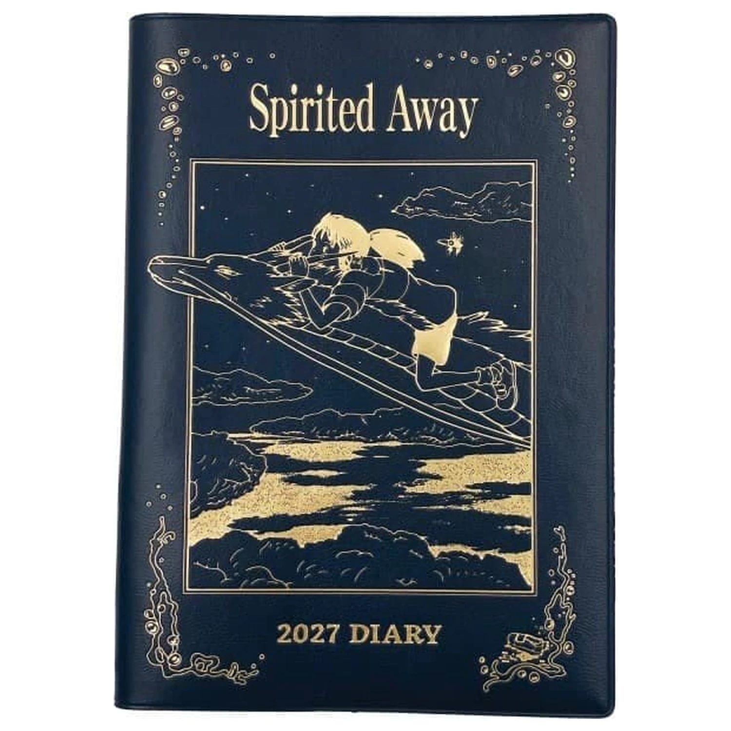 Spirited Away Diary Haku dragon & Chihiro blue gold foil poza produsului