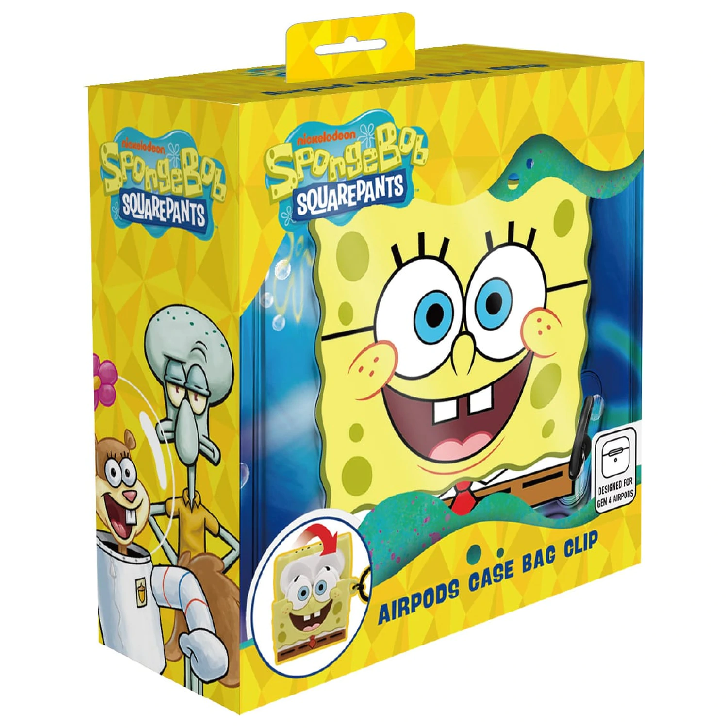 SpongeBob 3D Foam Carcasa AirPods din spuma cu clema pentru geanta poza produsului