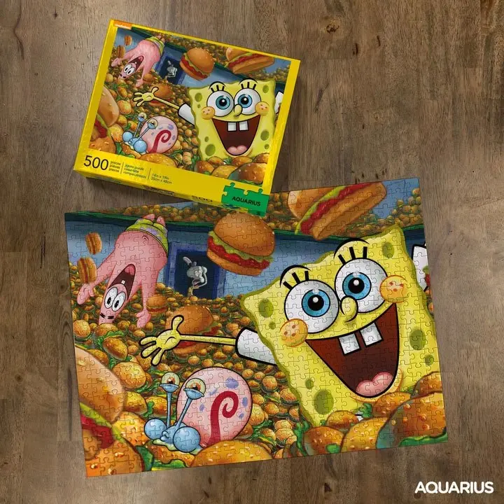 SpongeBob Jigsaw Puzzle Krabby Patties (500 piese) poza produsului