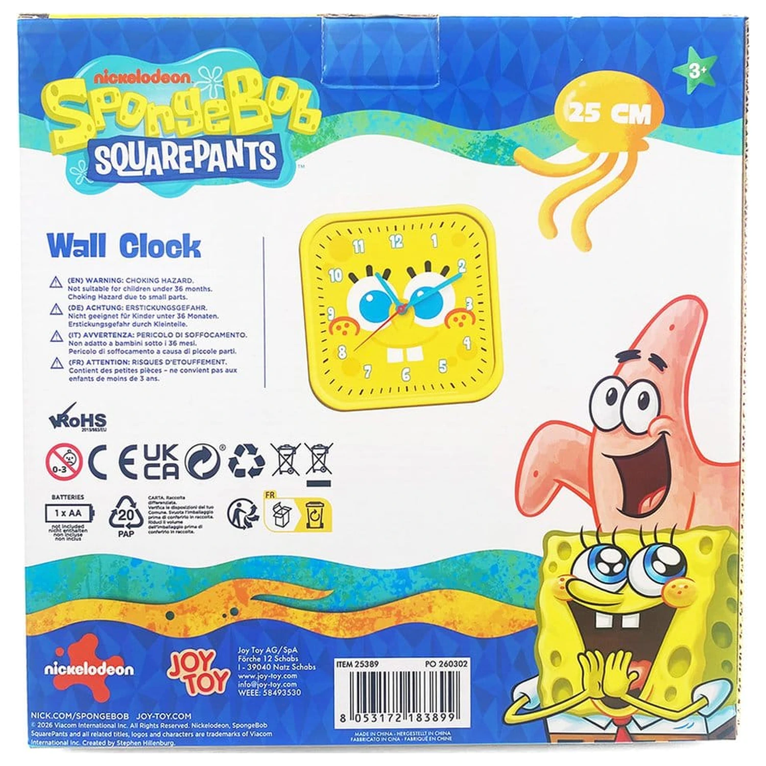 Spongebob Ceas de Perete patrat Spongebob poza produsului