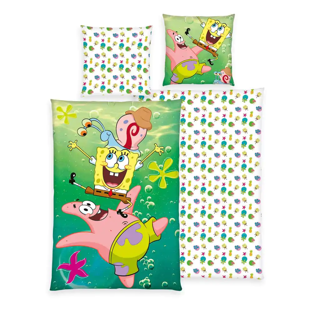 Set Husă de Pilotă Spongebob Squarepants 135 x 200 cm / 80 x 80 cm poza produsului