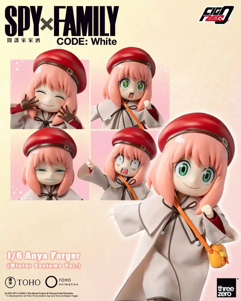 Spy x Family Code: White Figurina de Acțiune FigZero 1/6 Anya Forger Costum de Iarnă Ver. 17 cm poza produsului