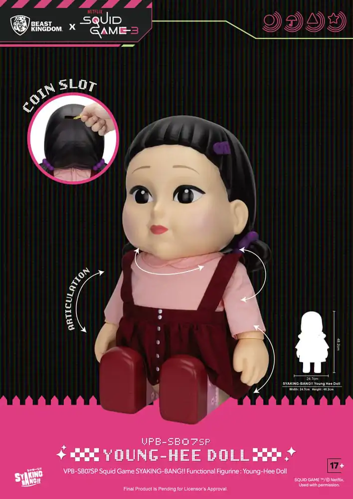 Squid Game Syaking Bang Figurina/Pusculita Papusa Young-Hee Season 3 48 cm poza produsului