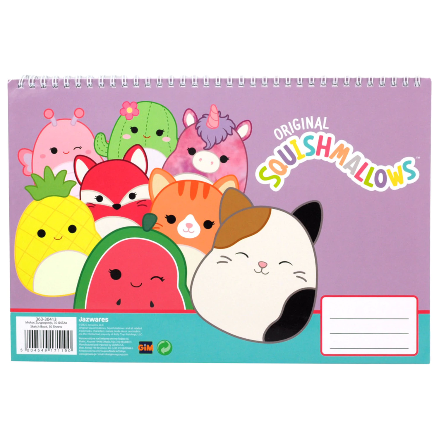 Squishmallows Feelin' A4 Spiral Sketchbook, 30 de coli poza produsului