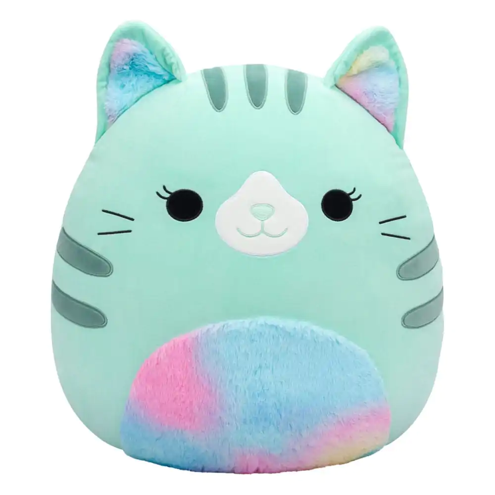 Figurină de pluș Squishmallows Teal Cat with Tie-Dye Fuzzy Belly Corinna 50 cm poza produsului