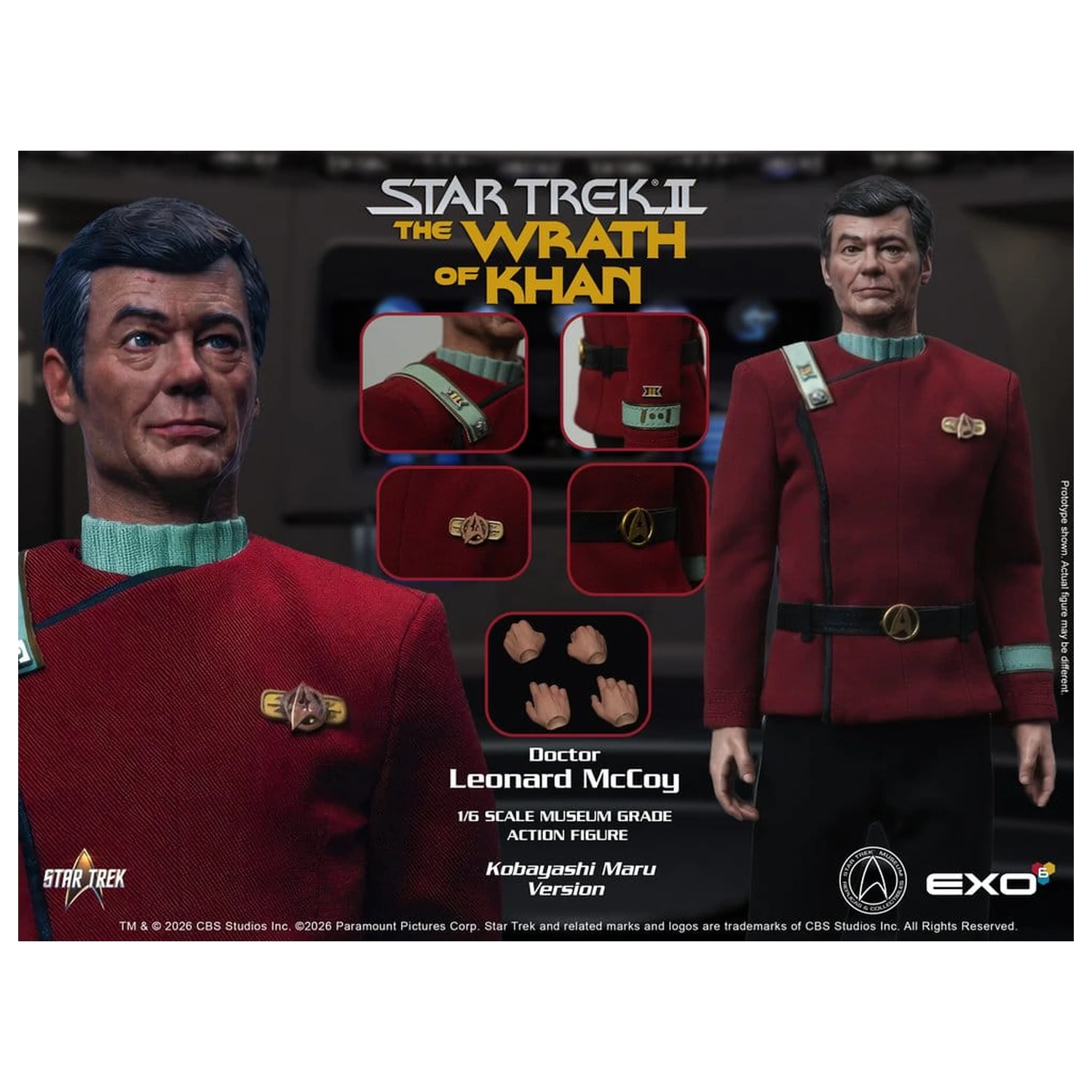 Star Trek II: The Wrath of Khan figurina de actiune 1/6 Dr. Leonard McCoy Kobayashi Maru Versiune 30 cm poza produsului
