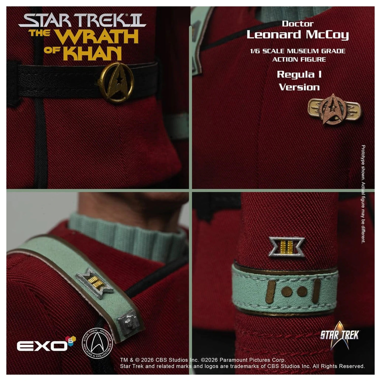Star Trek II: The Wrath of Khan figurina de actiune 1/6 Dr. Leonard McCoy Regula I Versiune 30 cm poza produsului