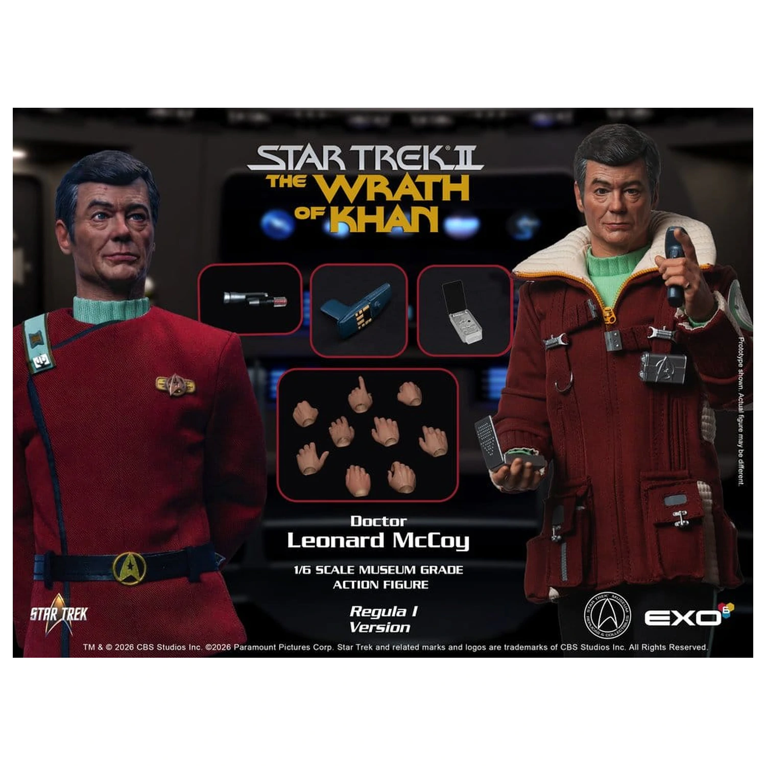 Star Trek II: The Wrath of Khan figurina de actiune 1/6 Dr. Leonard McCoy Regula I Versiune 30 cm poza produsului
