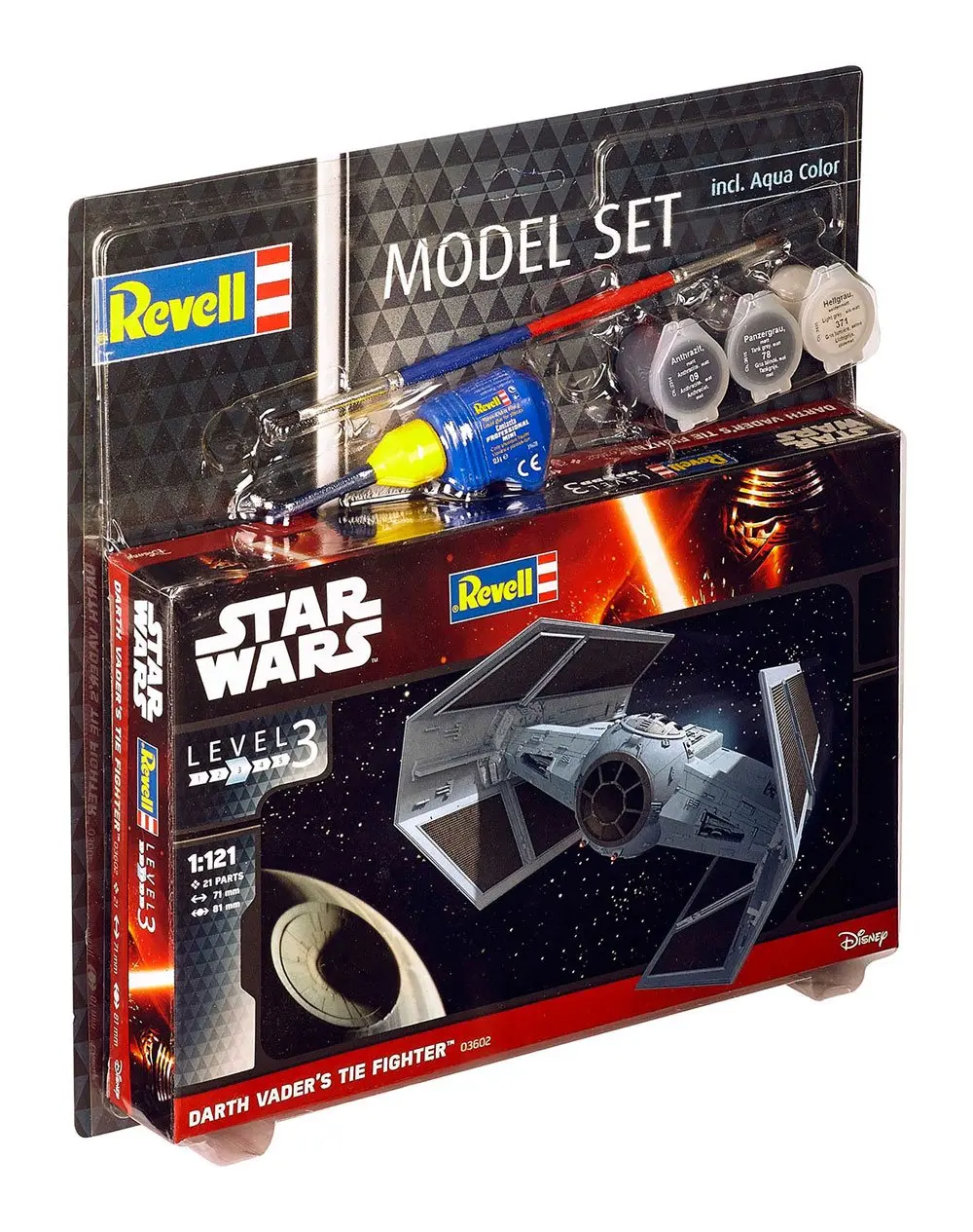 Star Wars Model Kit Set model 1/121 Darth Vader's TIE Fighter 7 cm poza produsului