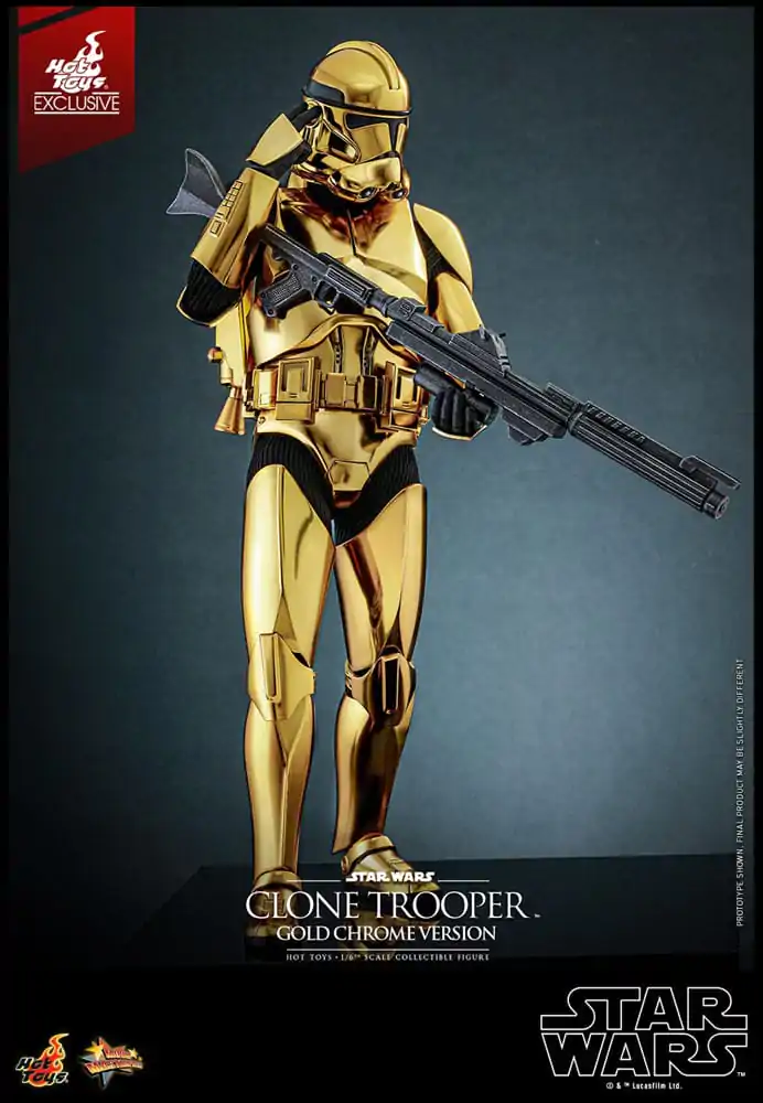 Figurină de acțiune Star Wars 1/6 Clone Trooper (Versiune Crom Auriu) Exclusivă 30 cm poza produsului