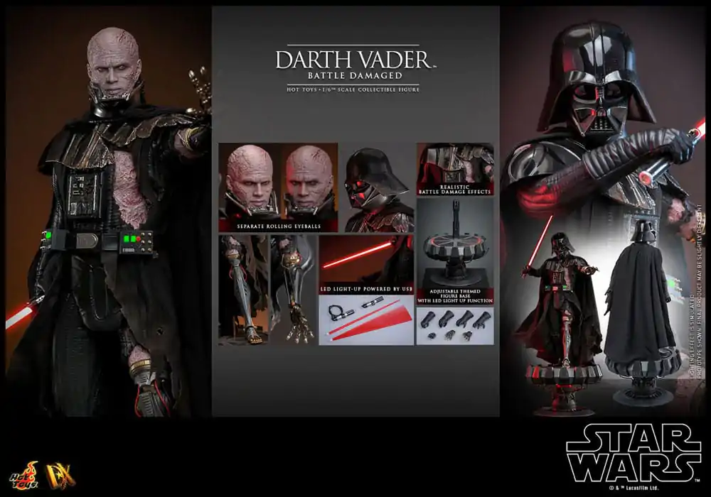 Figurină de acțiune Star Wars 1/6 Darth Vader (Battle Damaged) 35 cm poza produsului