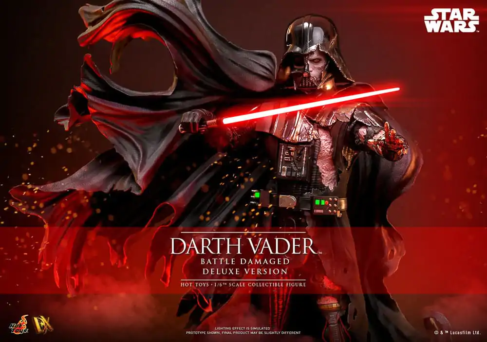 Figurină de acțiune Star Wars 1/6 Darth Vader (Deteriorat în luptă) Versiune Deluxe 35 cm poza produsului