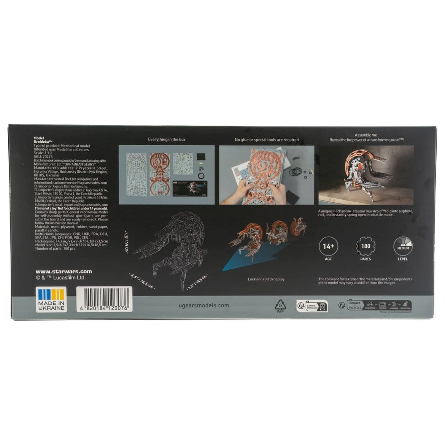 Star Wars 3D puzzle din lemn Droideka poza produsului