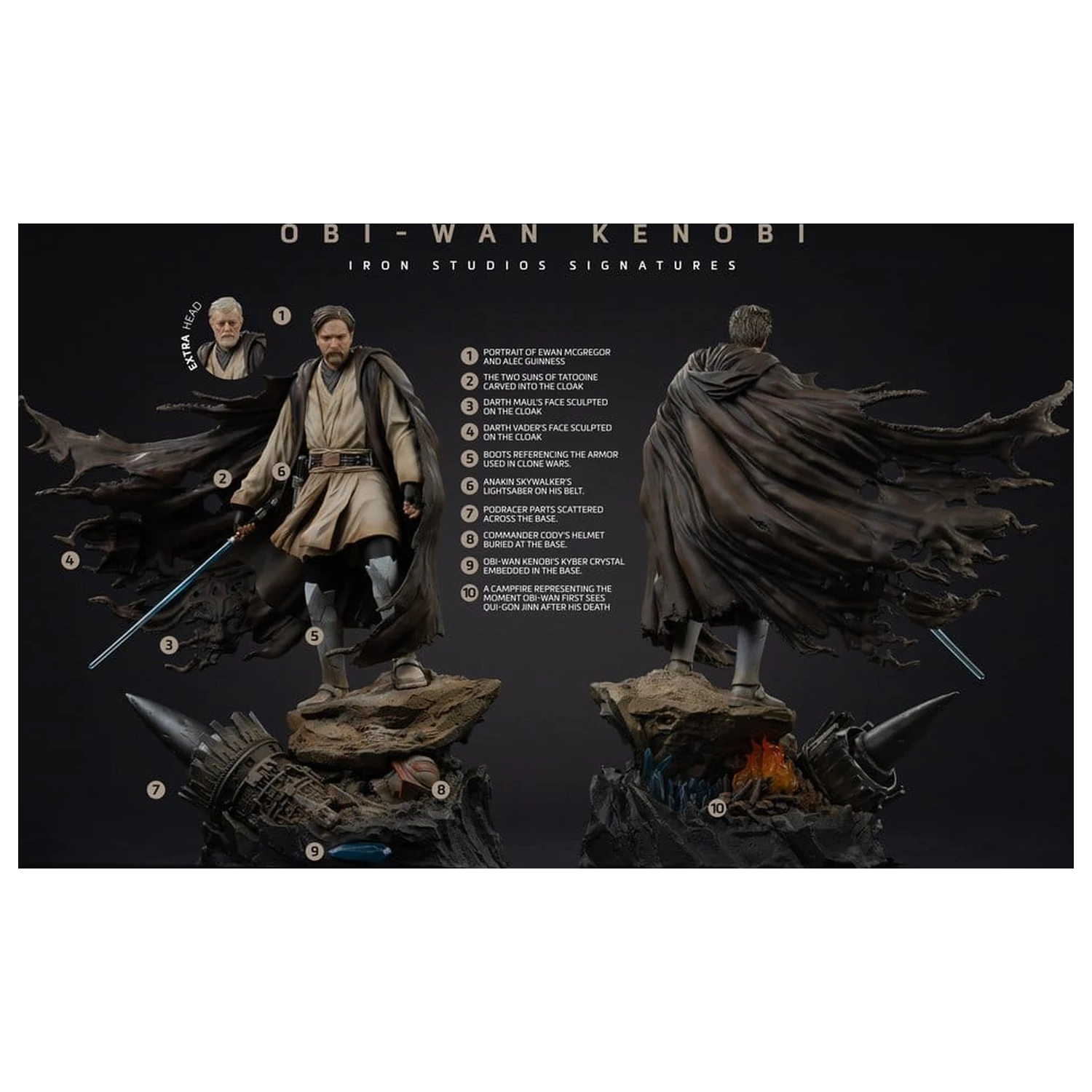 Star Wars Statuie Art Scale 1/10 Obi-Wan Signatures 26 cm poza produsului
