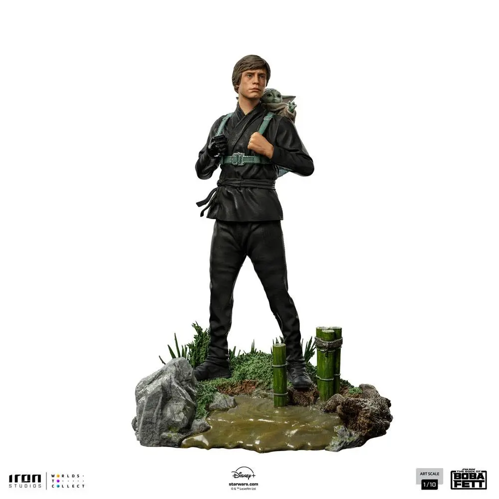 Star Wars Book of Boba Fett Statuie Art Scale 1/10 Luke Skywalker & Grogu Training 20 cm poza produsului