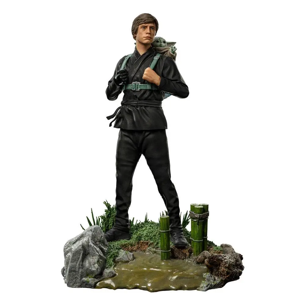 Star Wars Book of Boba Fett Statuie Art Scale 1/10 Luke Skywalker & Grogu Training 20 cm poza produsului