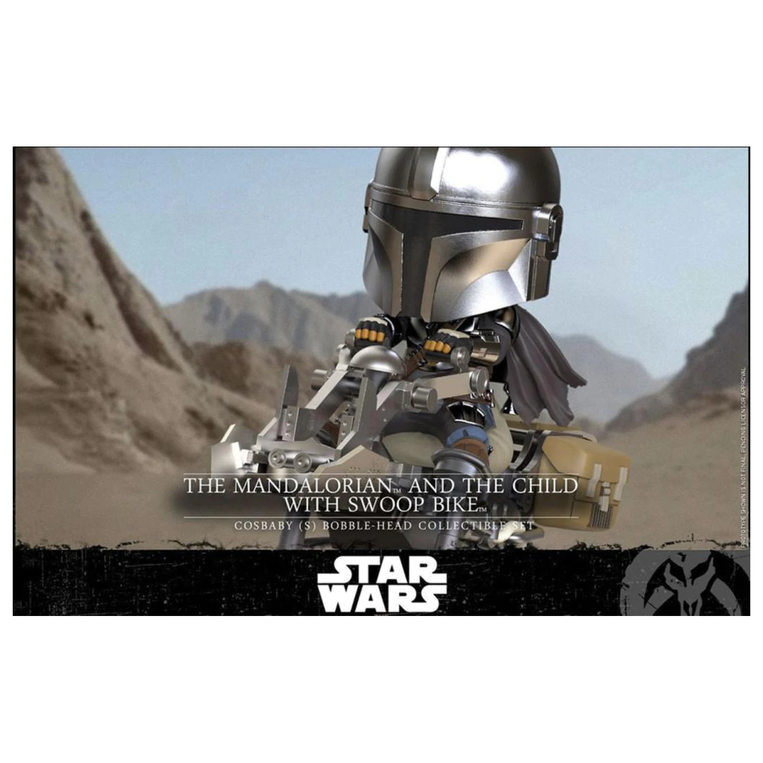 Set figurine Star Wars Cosbaby Wave 1 The Mandalorian & The Child Swoop Bike poza produsului