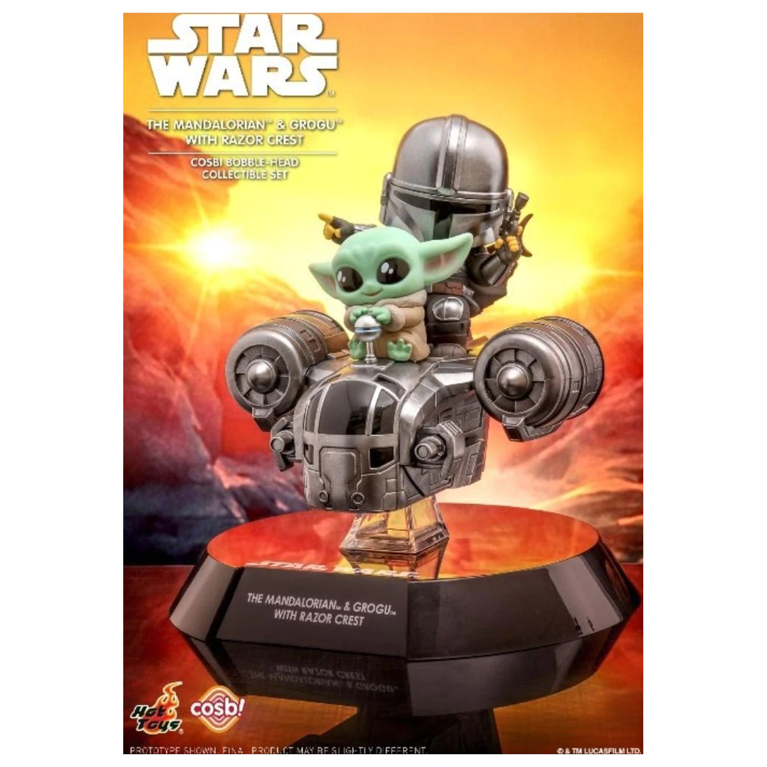 Figurina Star Wars Cosbaby Wave 2 The Mandalorian & The Child with Razor Crest poza produsului