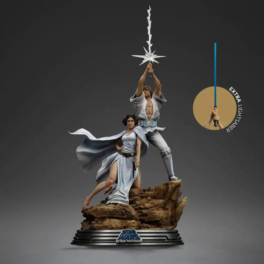 Star Wars Statuie artistică Deluxe la scară 1/10 Luke și Leia 41 cm poza produsului