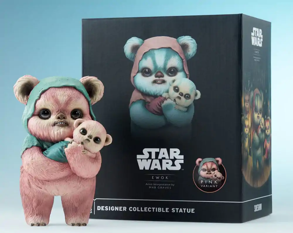 Star Wars Designer Statuie Ewok by Mab Graves Pink Variant 18 cm poza produsului