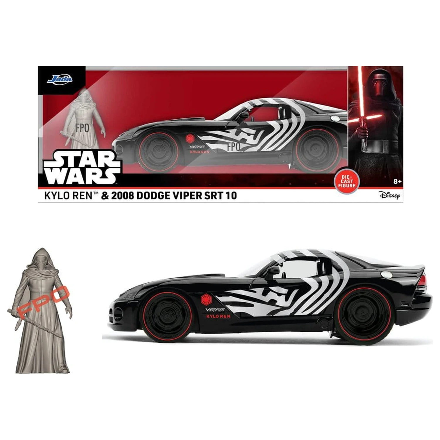 Star Wars Diecast Model 1:24 Kylo Ren Dodge Viper SRT10 2008 poza produsului