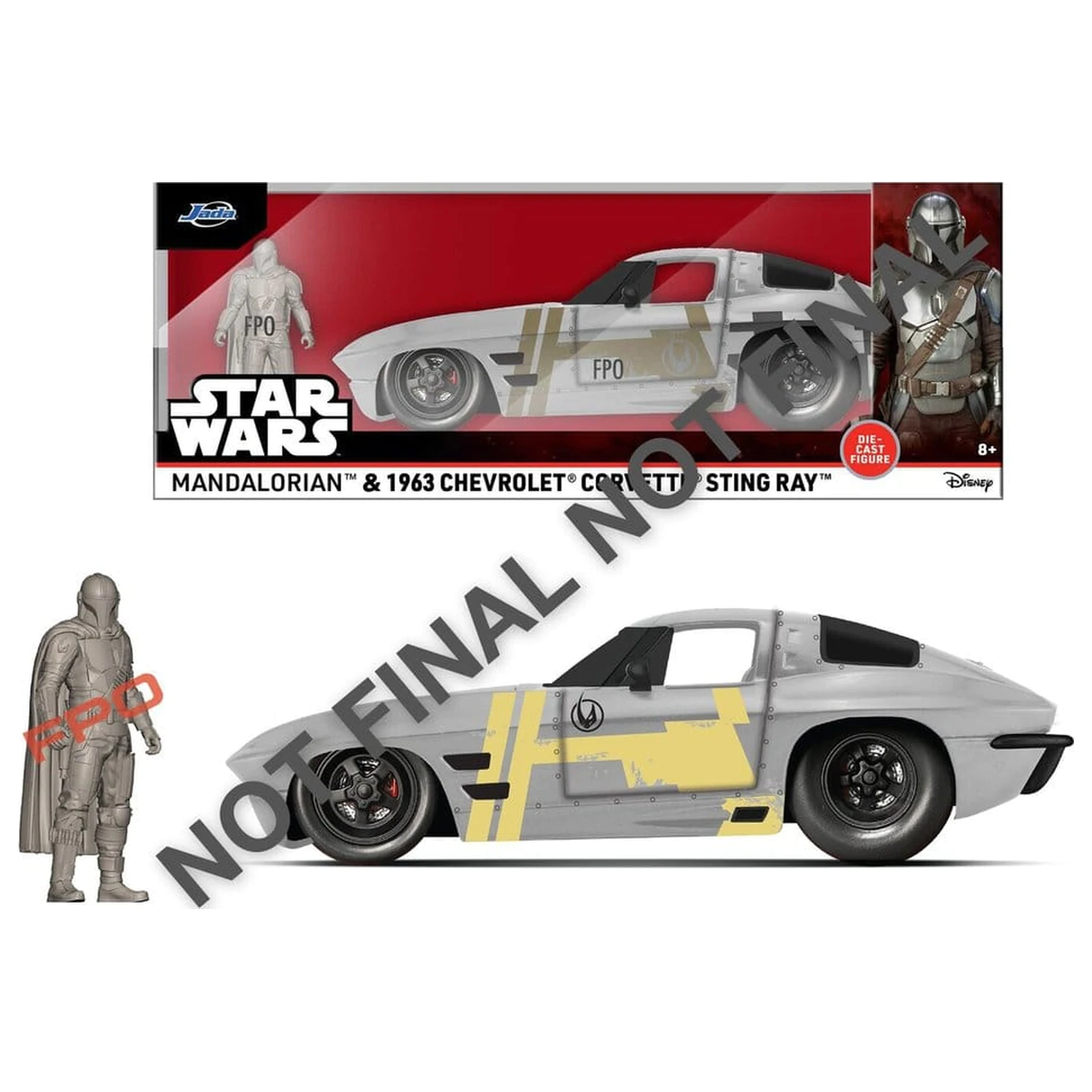 Star Wars Model Diecast 1:24 Mandalorian Chevrolet Corvette Sting Ray 1963 poza produsului