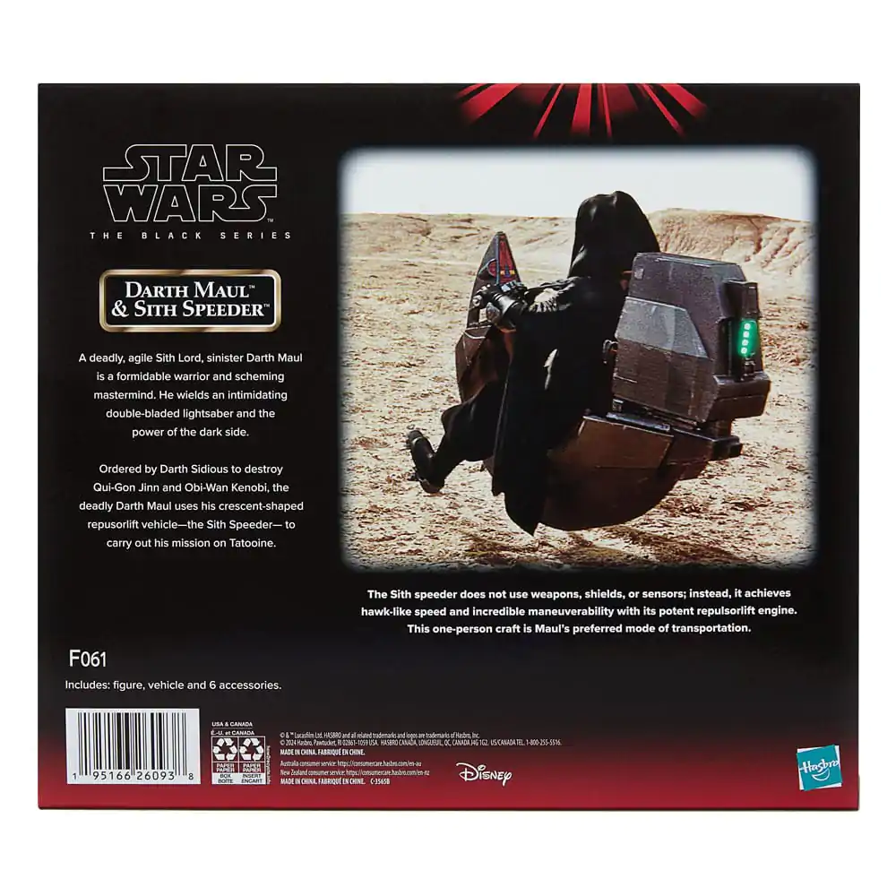 Star Wars Episode I Black Series Vehicul cu figurină de acțiune Darth Maul & Sith Speeder SDCC 2024 poza produsului