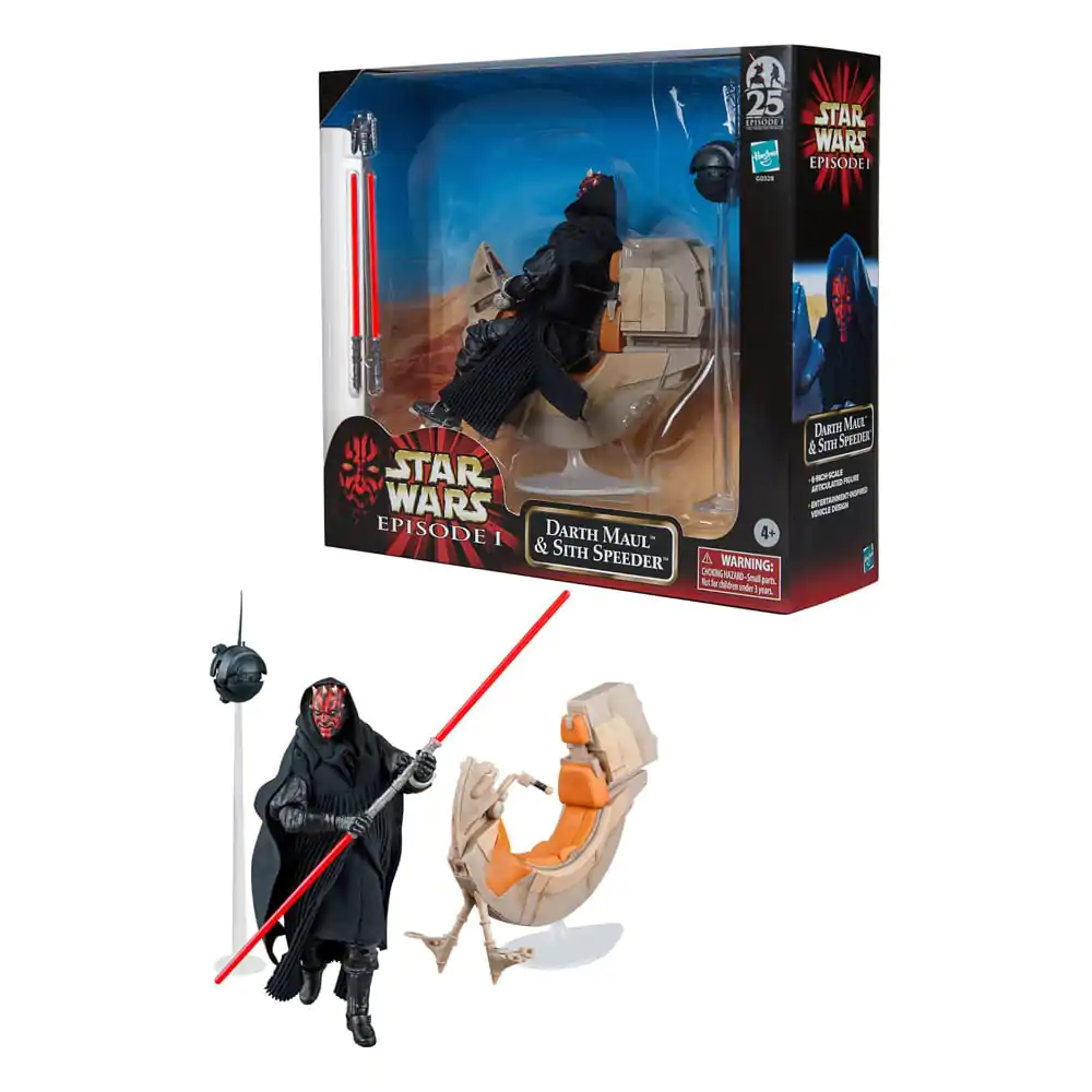 Star Wars Episode I Black Series Vehicul cu figurină de acțiune Darth Maul & Sith Speeder SDCC 2024 poza produsului