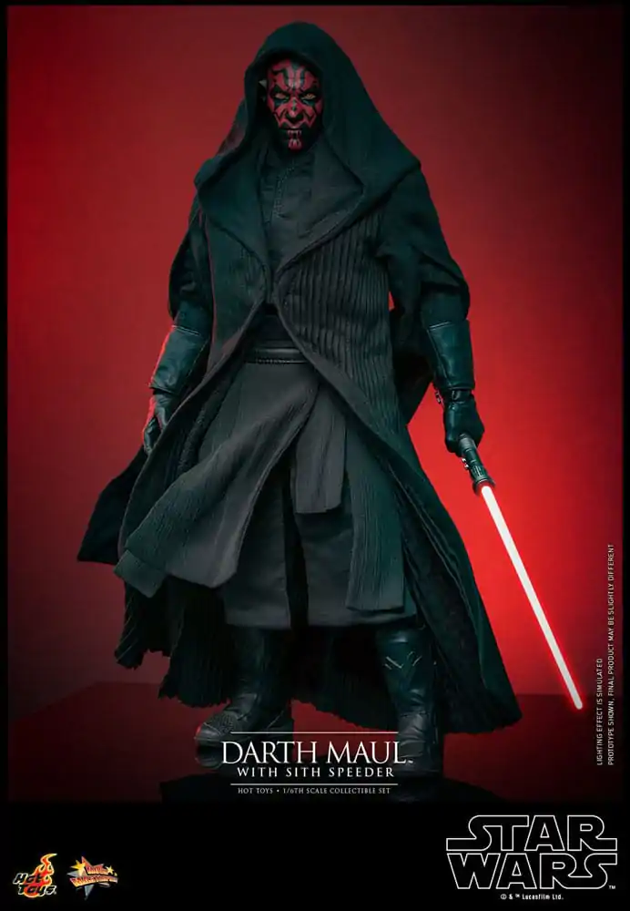 Figurină de acțiune de colecție Star Wars Episode I 1/6 Darth Maul cu Sith Speeder 29 cm poza produsului