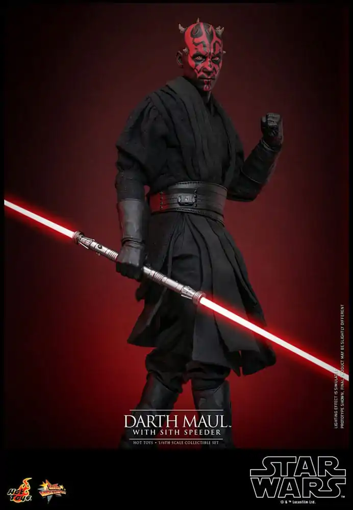 Figurină de acțiune de colecție Star Wars Episode I 1/6 Darth Maul cu Sith Speeder 29 cm poza produsului