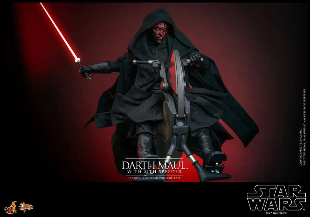 Figurină de acțiune de colecție Star Wars Episode I 1/6 Darth Maul cu Sith Speeder 29 cm poza produsului