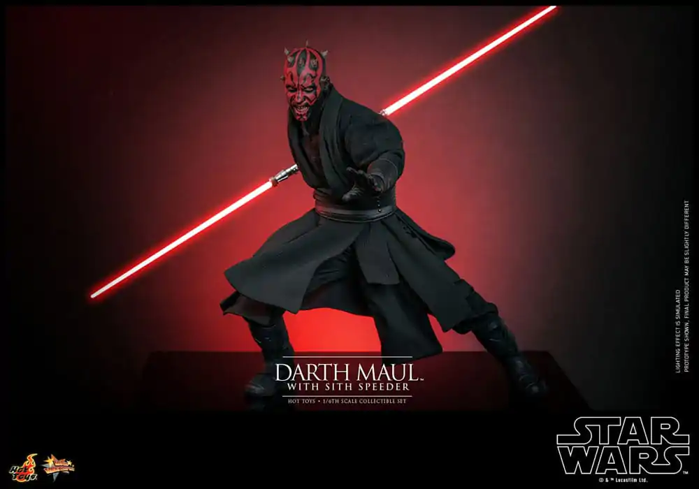 Figurină de acțiune de colecție Star Wars Episode I 1/6 Darth Maul cu Sith Speeder 29 cm poza produsului