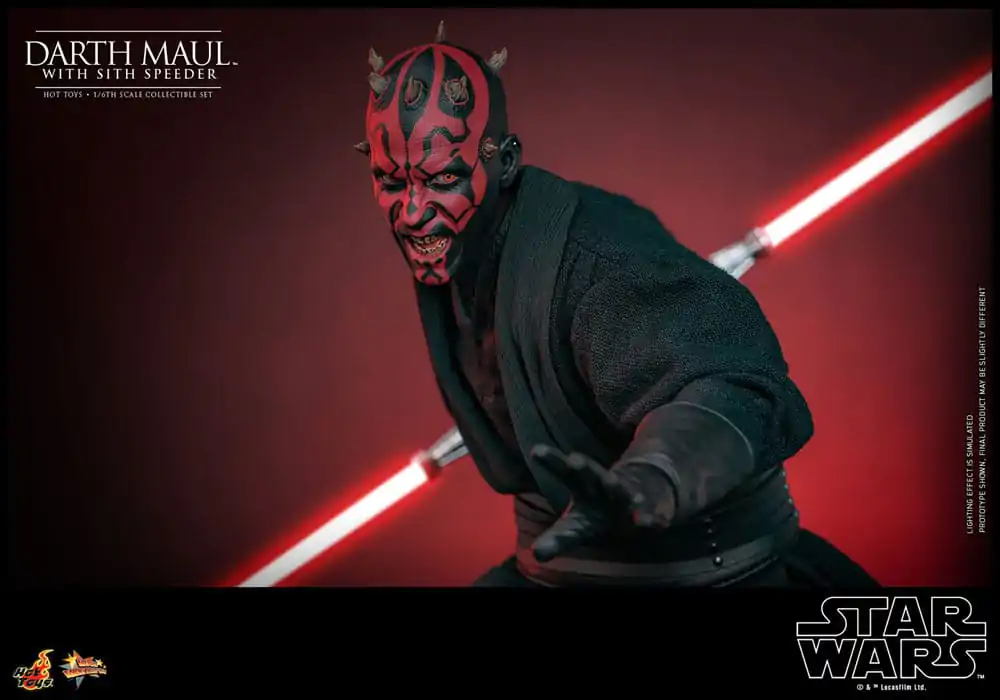 Figurină de acțiune de colecție Star Wars Episode I 1/6 Darth Maul cu Sith Speeder 29 cm poza produsului