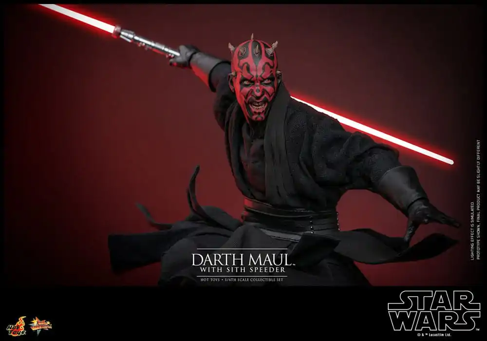 Figurină de acțiune de colecție Star Wars Episode I 1/6 Darth Maul cu Sith Speeder 29 cm poza produsului