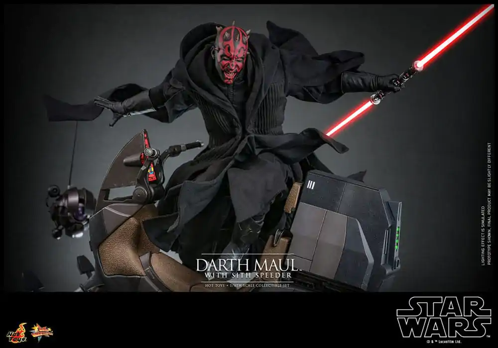 Figurină de acțiune de colecție Star Wars Episode I 1/6 Darth Maul cu Sith Speeder 29 cm poza produsului