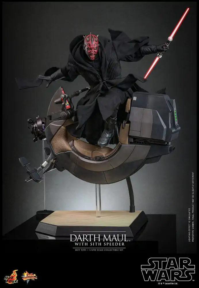 Figurină de acțiune de colecție Star Wars Episode I 1/6 Darth Maul cu Sith Speeder 29 cm poza produsului