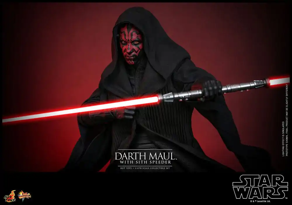 Figurină de acțiune de colecție Star Wars Episode I 1/6 Darth Maul cu Sith Speeder 29 cm poza produsului