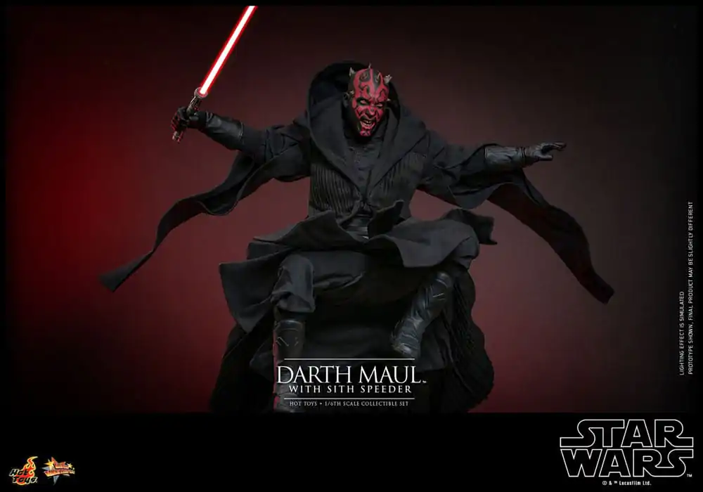 Figurină de acțiune de colecție Star Wars Episode I 1/6 Darth Maul cu Sith Speeder 29 cm poza produsului