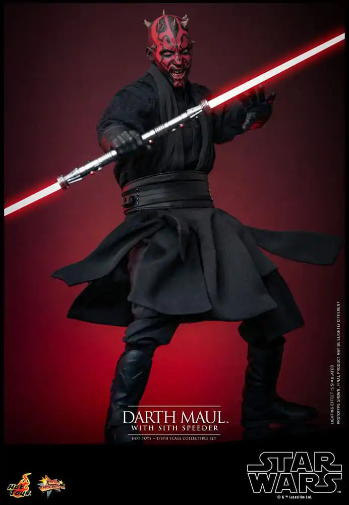 Figurină de acțiune de colecție Star Wars Episode I 1/6 Darth Maul cu Sith Speeder 29 cm poza produsului