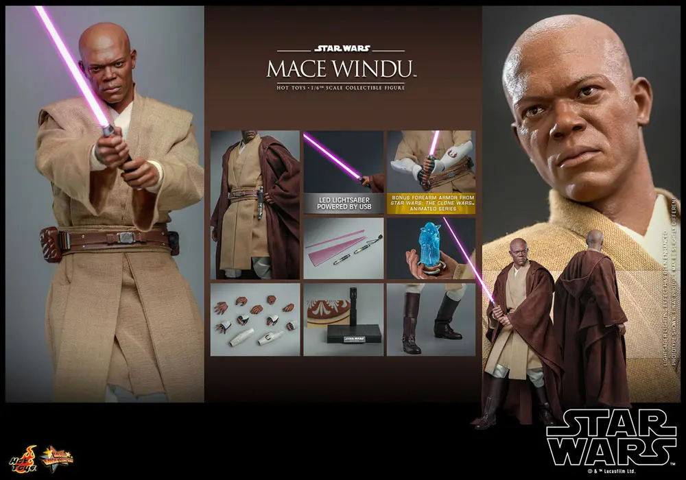 Star Wars: Episode II Figurină de acțiune 1/6 Mace Windu 32 cm poza produsului
