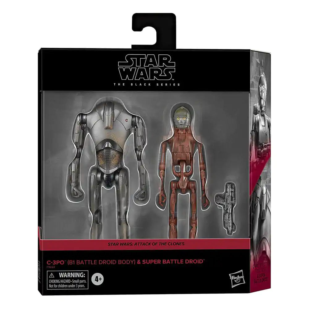 Star Wars Episode II Black Series Set cu 2 figurine de acțiune C-3PO (B1 Battle Droid Body) & Super Battle Droid 15 cm poza produsului